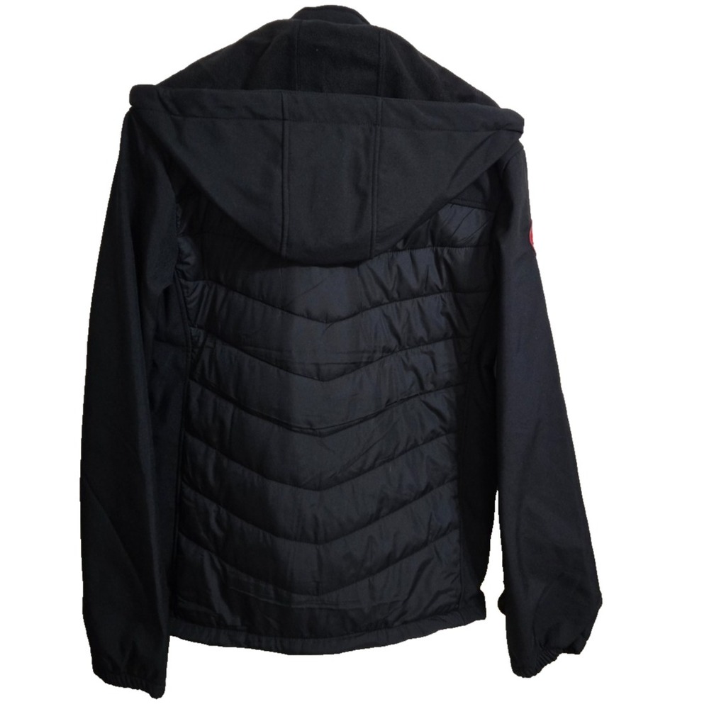 Canada Weather Gear Hooded Hybrid Soft Shell Puffer Jacket Womens M Black NWT - Picture 3 of 13